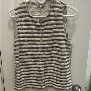 Madewell Black and White Striped Tank Top